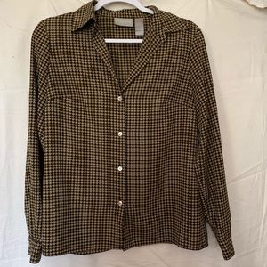 Vintage Liz Claiborne houndstooth blouse